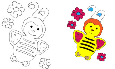 Baby bee coloring page