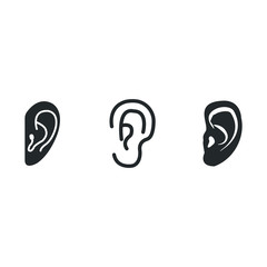 ear icons set. vector illustration. organ icons