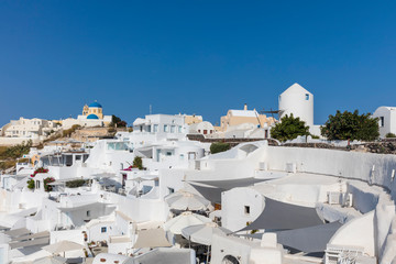 View of village Oia in Santorini, Greece