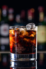 popular rum cocktail with cola - classic cube libre