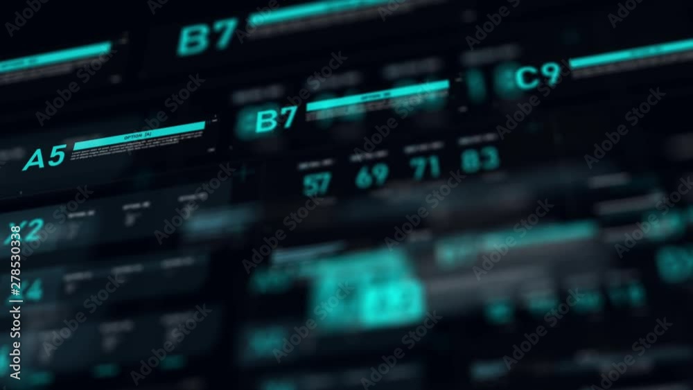 Poster futuristic user interface hud gui digital text number element for cyber technology concept with shal