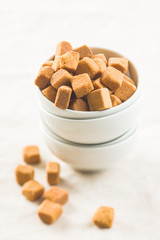 Brown sugar cubes.