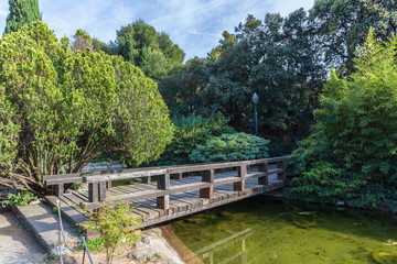 Fototapeta na wymiar Public garden, Jardins Verdaguer in Montjuic park of Barcelona, Catalonia, Spain.