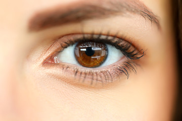 Female left brown coloured amazing shiny eye
