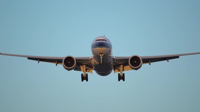 Huge airplane flying overhead