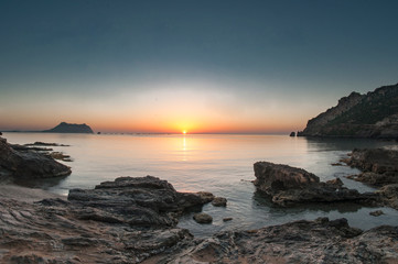 landscape with sunrise on the beach