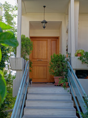 Fototapeta na wymiar contemporary house entrance door, Athens Greece