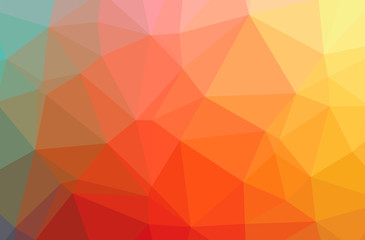 Illustration of abstract Green, Orange, Pink, Red, Yellow horizontal low poly background. Beautiful polygon design pattern.