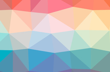 Fototapeta premium Illustration of abstract Blue, Yellow And Red horizontal low poly background. Beautiful polygon design pattern.