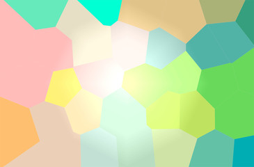 Abstract illustration of green, yellow Giant Hexagon background