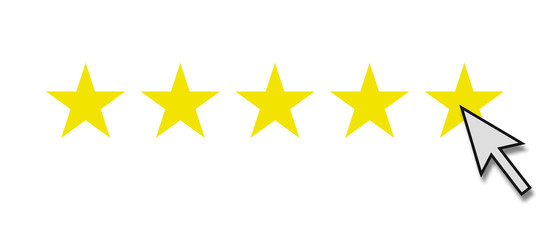 5 Sterne zeigen beste Bewertung online