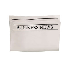 Mockup of Business News newspaper blank with empty space for news text, headline and images.