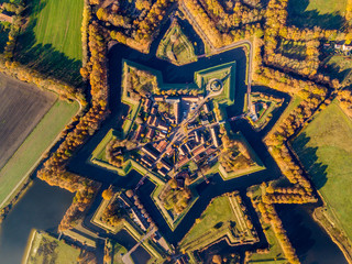 Aerial view of Fortification village of Bourtange