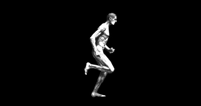 hand-drawn animation of running man with alpha channel