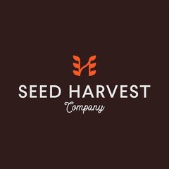 Letter H and Harvest or Seed Logo Design Vector