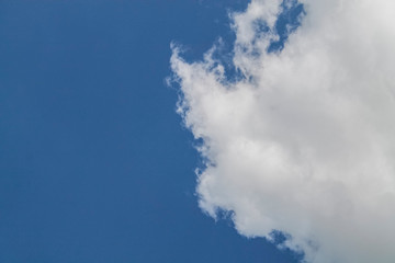 white clouds in the blue sky. background