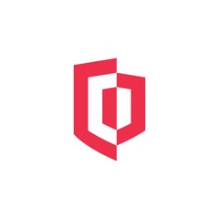 geometric shield logo vector icon illustration