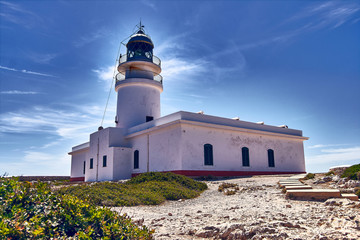 Fototapeta na wymiar cavalry lighthouse in menorca, balearic islands