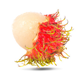 Rambutan fruit on a white background