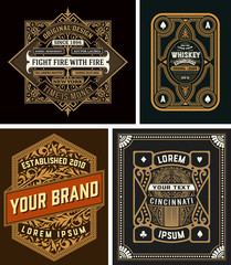 Naklejka premium Set of 4 vintage labels for packing