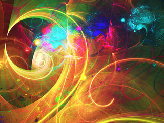 Obraz premium yellow abstract fractal background 3d rendering illustration