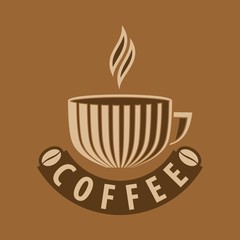 Coffee shop logo design template. Vector illustration