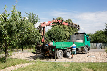 truck with mounted crane