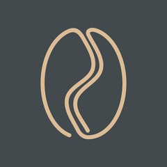 Coffee bean icon isolated on white background. Vector illustration