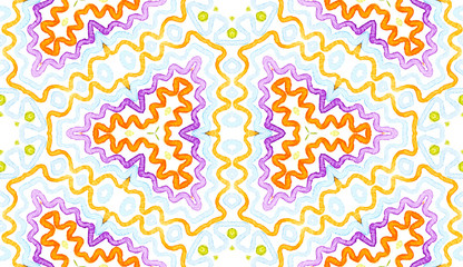 Colorful Geometric Watercolor. Dazzling Seamless P