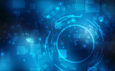 Fototapeta premium Tech circle and technology background, Abstract technology background Hi-tech communication concept, futuristic digital innovation background