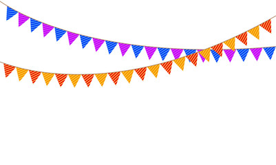 Obraz premium Colored flags on rope decorations icons