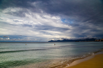 Clouds over beach, Mallorca