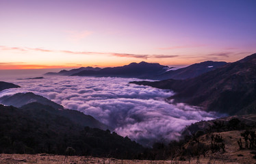 among the clouds on top of mountains