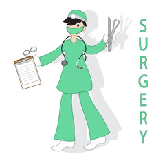 Doctor surgeon isolated on white background