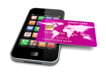 Smartphone mobile paying concept. 3d illustration