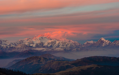 Himalayan Mountain range Sunrise time