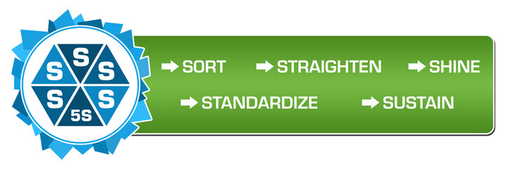 Five S Blue Green Random Shapes Circle Bar 