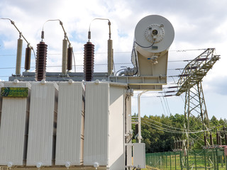 Electricity transformer on station