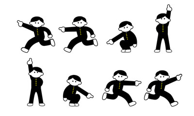 指差す学ランセット（デフォルメ）