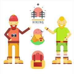 Vintage outdoor hiking tourism