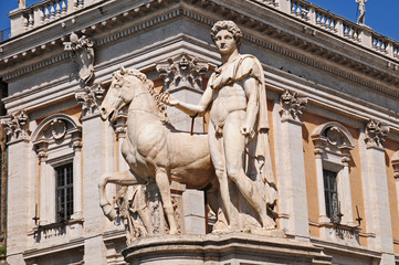 Fototapeta premium Roma, le statue di piazza del Campidoglio