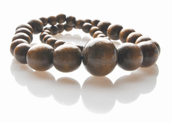 Beads necklace isolated on white