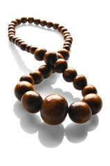 Beads necklace isolated on white