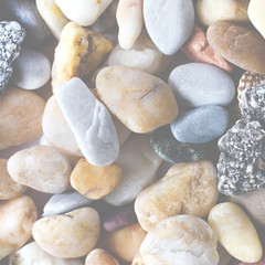 Fototapeta na wymiar Closeup of many different sea stones.