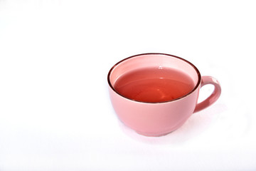 natural cinnamon tea and clove on white background