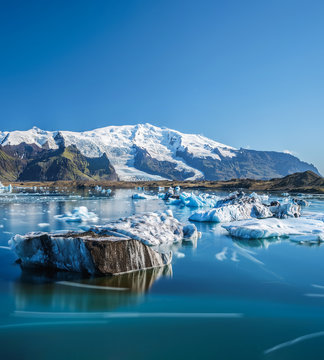 Icebergs in Jokulsarlon glacier lagoon, Iceland