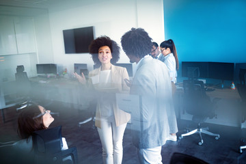 Naklejka premium Successful group of business people at work in office