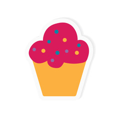 birthday cupcake icon- vector illustration