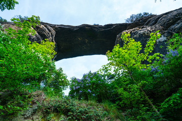 Sandstone Rock Bridge, The Pravcická brána Gate, Bohemian Switzerland National Park, Czech...