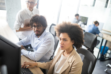 Successful business group of people at work in office